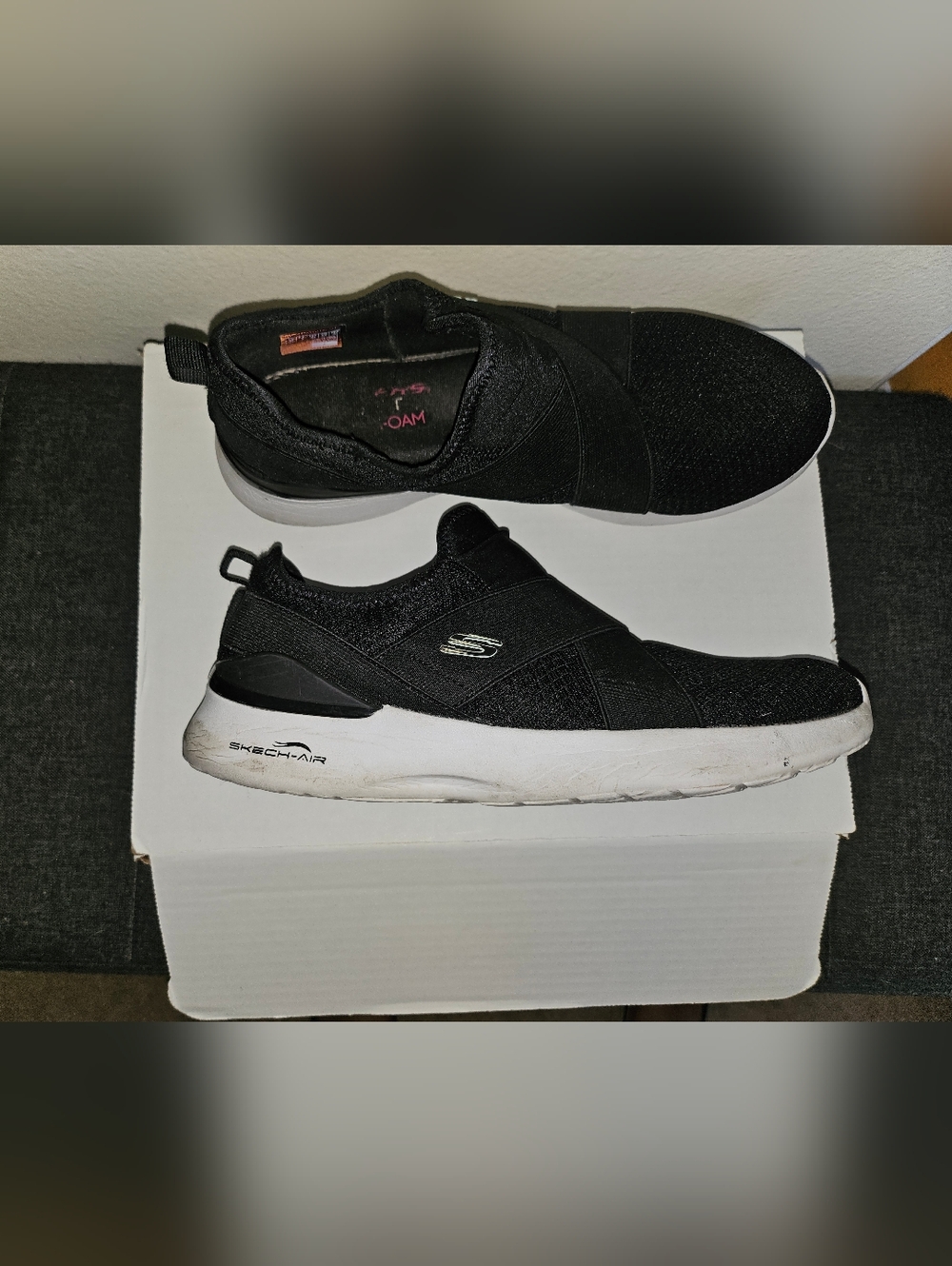 Skechers Women’s Black Slip-On Knit Athletic Shoes